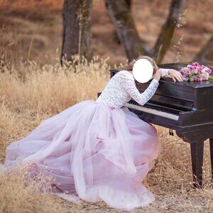 Mauve Pink Tulle Wedding Skirt
